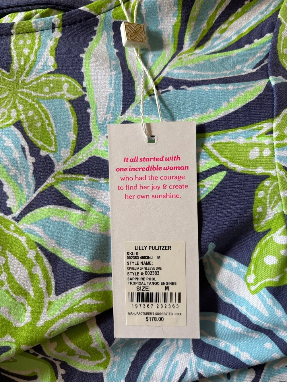 NWT Lilly Pulitzer Ophelia  Floral Shift Dress - Sapphire, Aqua & Lime